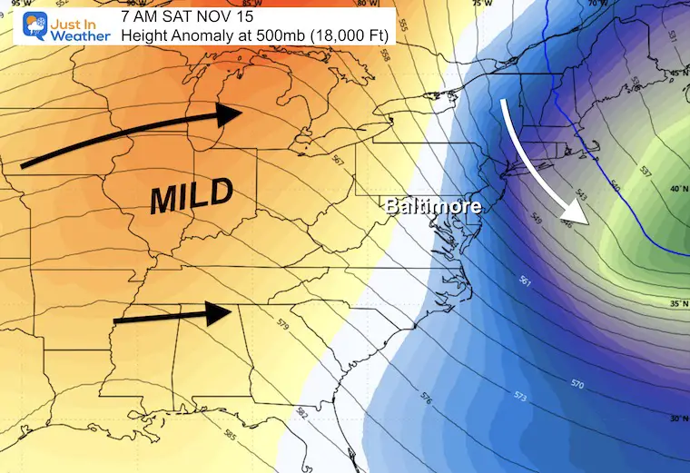 November 11 weather jet stream Saturday