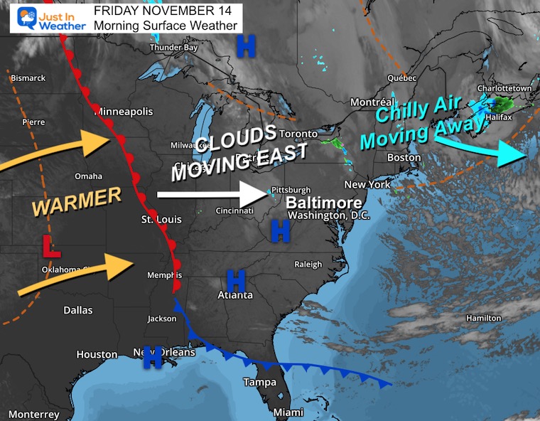 November 14 weather Friday morning