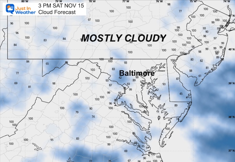 November 14 weather cloud forecast Saturday afternoon