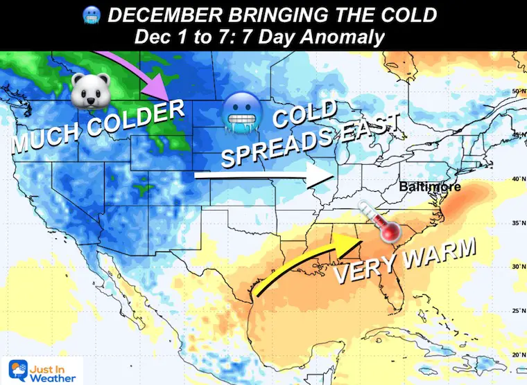 November 15 December Week 1 Outlook Temperatures