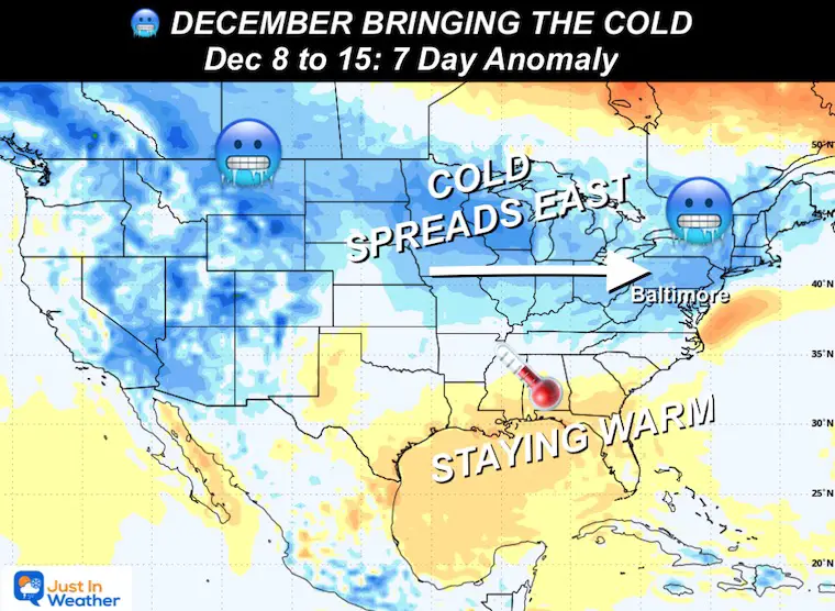 November 15 December Week 2 Outlook Temperatures