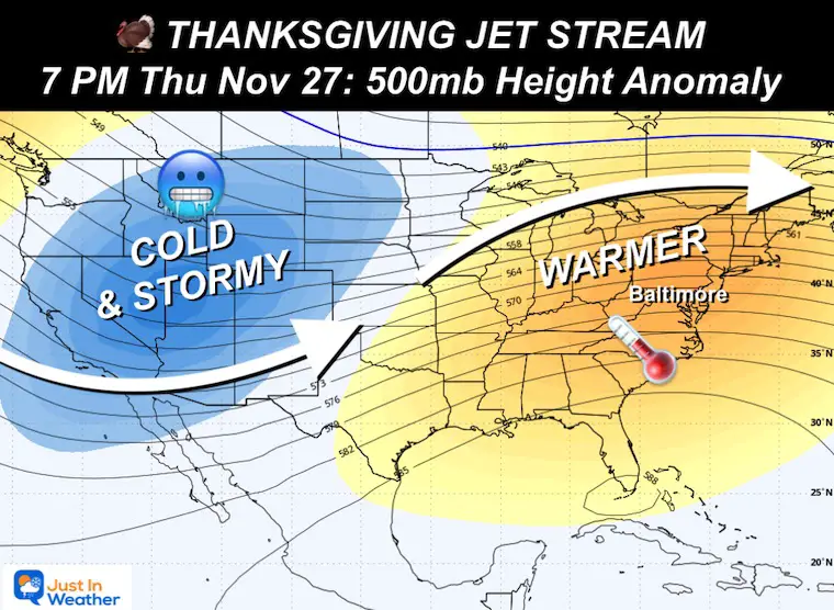 November 15 Thanksgiving Outlook Jet Stream