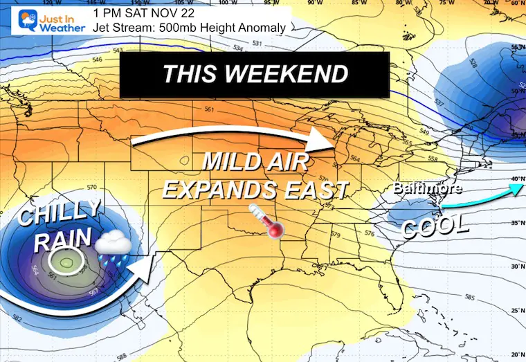 November 17 weather jet stream Saturday
