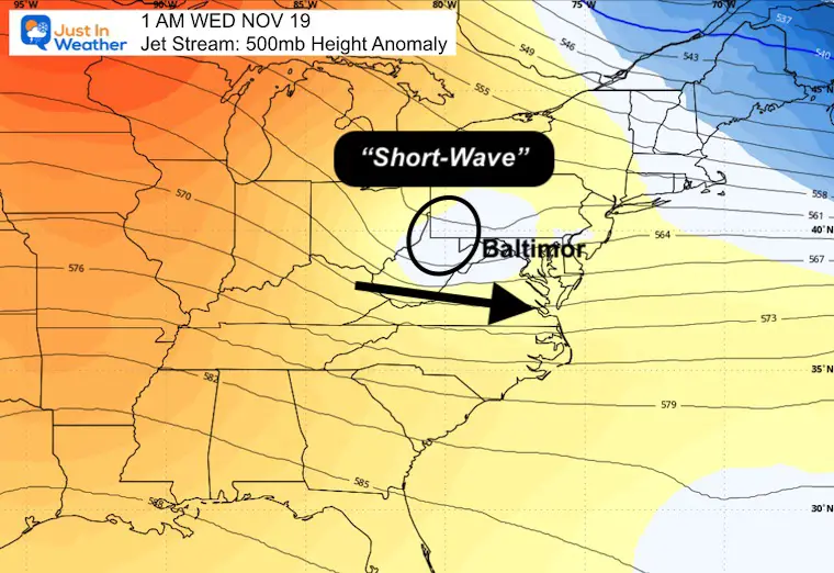November 17 weather jet stream heights Wednesday
