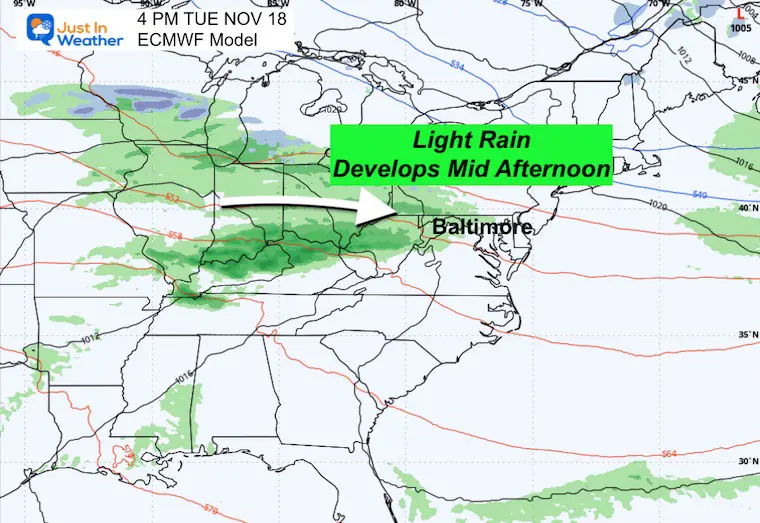 November 17 weather rain forecast storm Tuesday