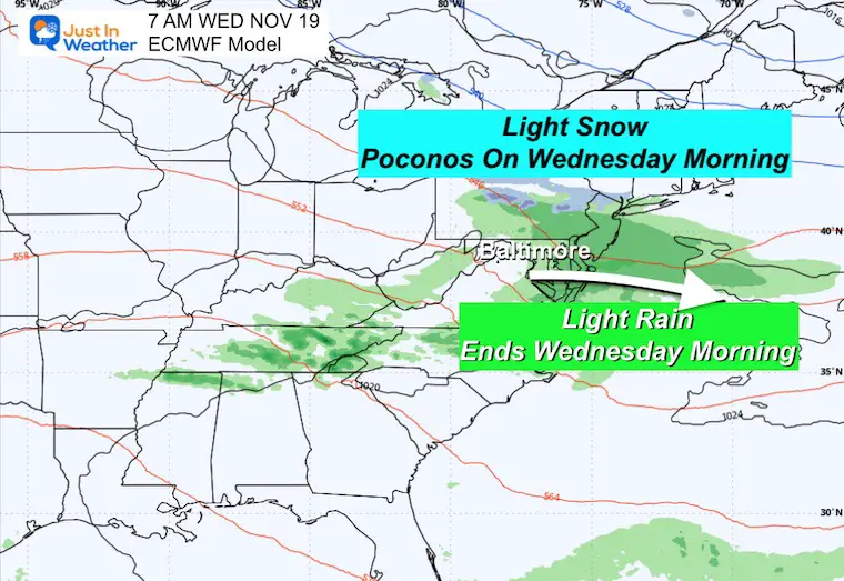 November 17 weather rain forecast storm Wednesday