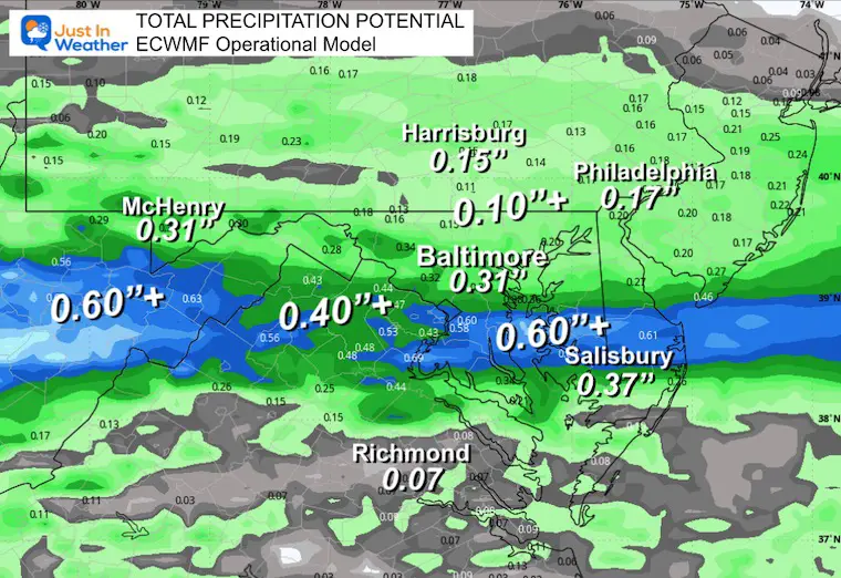 November 17 weather storm rain total ECMWF