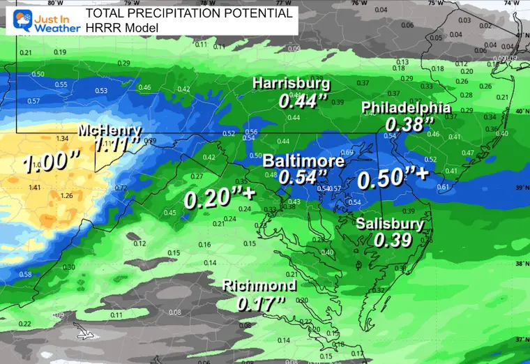 November 17 weather storm rain total National Blend of models