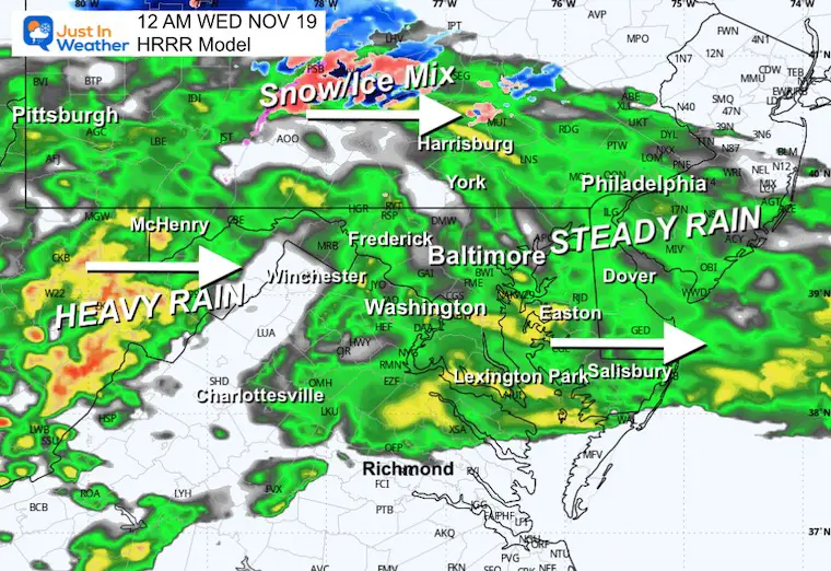 November 18 weather radar rain forecast midnight