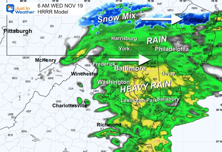 November 18 weather radar rain forecast midnight