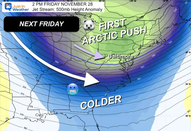 November 19 weather jet stream forecast Thanksgiving Friday