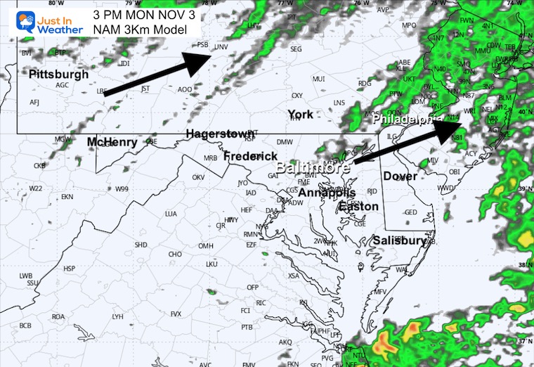 November 2 weather forecast radar rain Monday afternoon