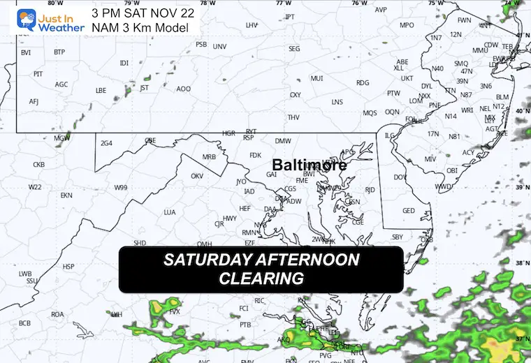 November 21 weather rain radar Saturday afternoon