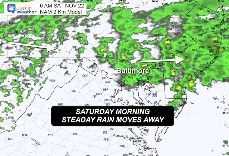 November 21 weather rain radar Saturday morning