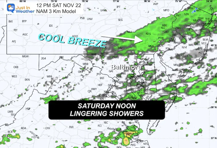 November 21 weather rain radar Saturday noon