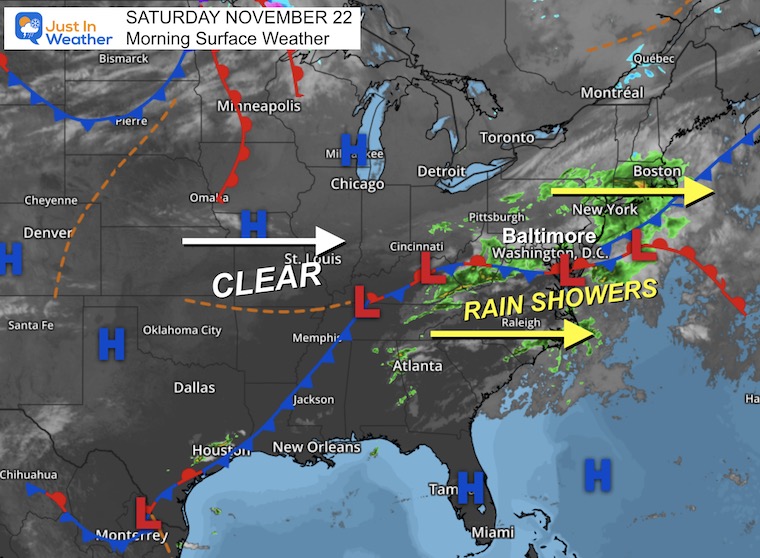 November 22 weather rain Saturday morning