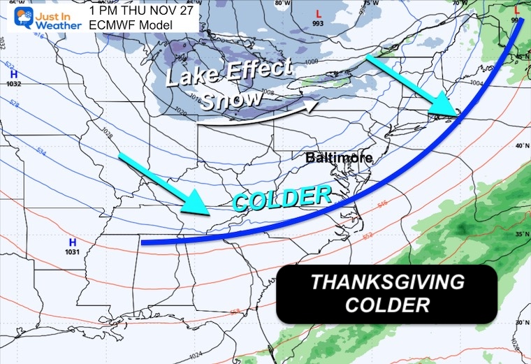 November 23 weather storm Thanksgiving Thursday