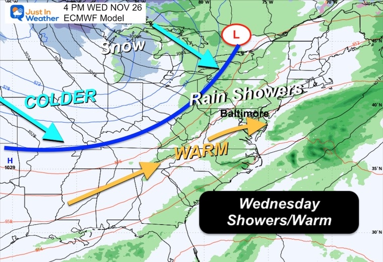 November 23 weather storm Thanksgiving Wednesday