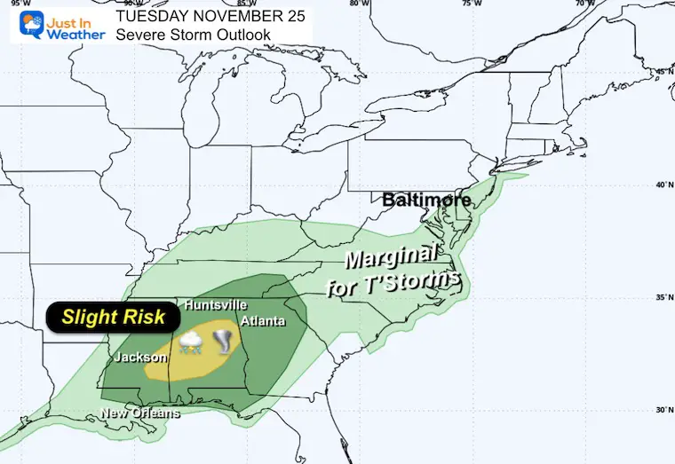 November 24 weather NOAA severe storm risk