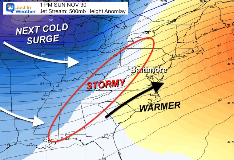 November 24 weather Thanksgiving Sunday