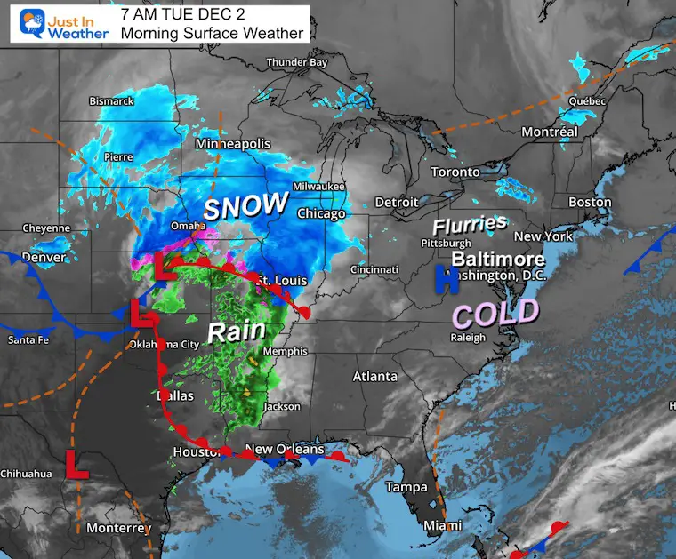 November 29 weather snow Saturday morning