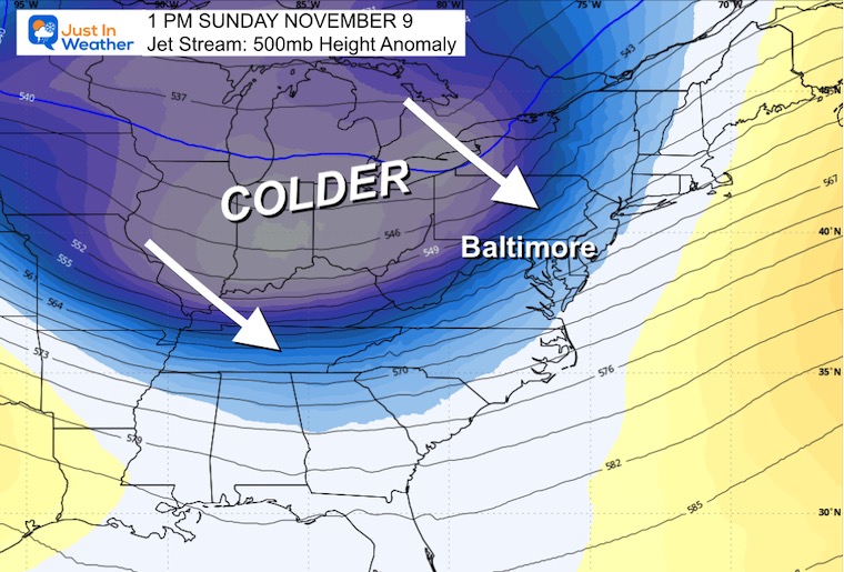 November 3 weather jet stream forecast Sunday