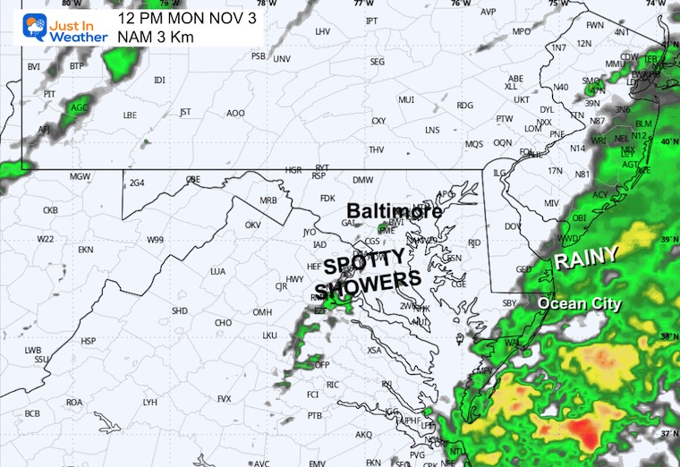 November 3 weather rain radar Monday afternoon