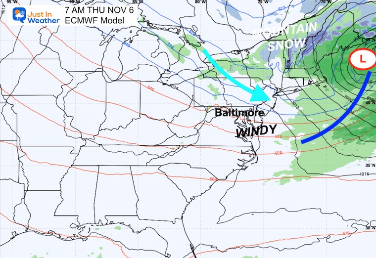 November 3 weather storm forecast Thursday