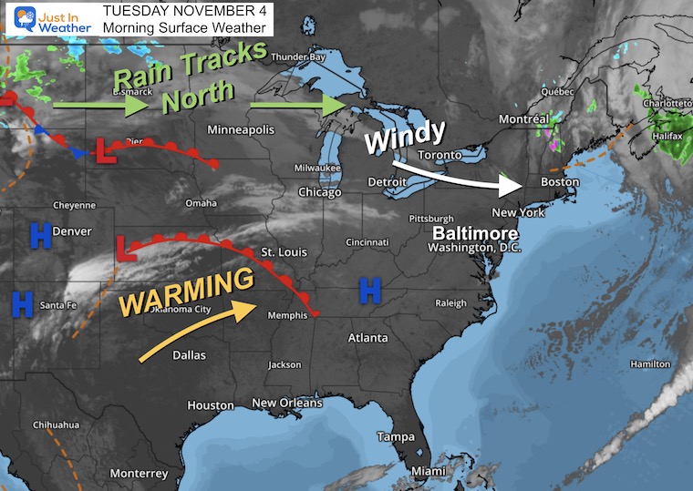 November 4 weather Tuesday morning