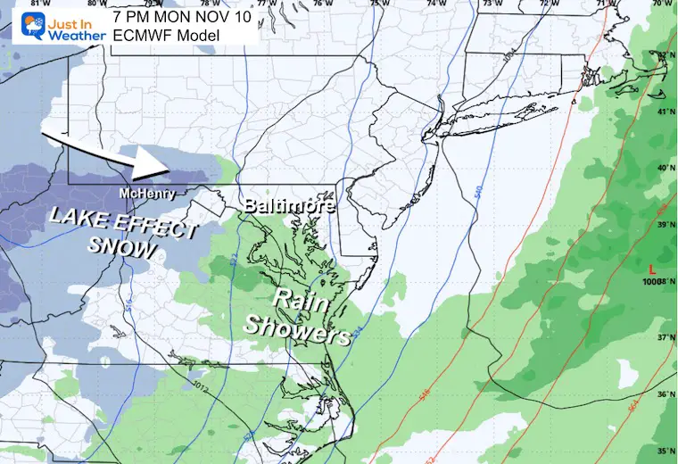 November 5 weather forecast rain storm Monday night