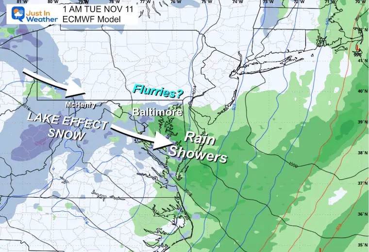 November 5 weather forecast rain storm Tuesday