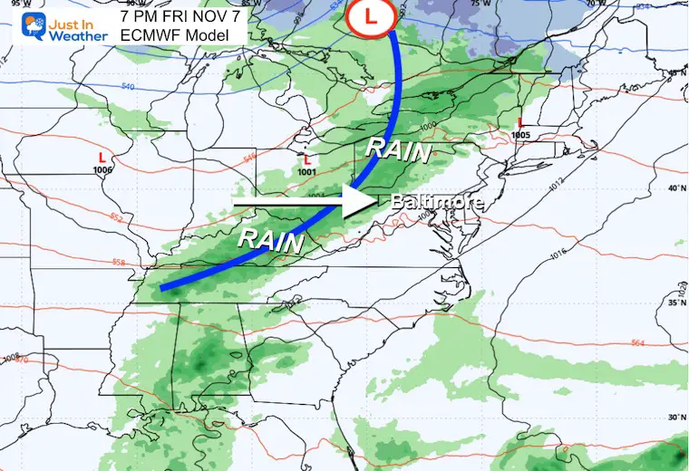 November 5 weather forecast rain storm Friday