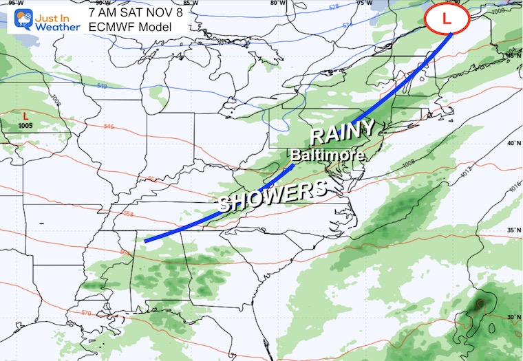 November 4 weather rain Saturday