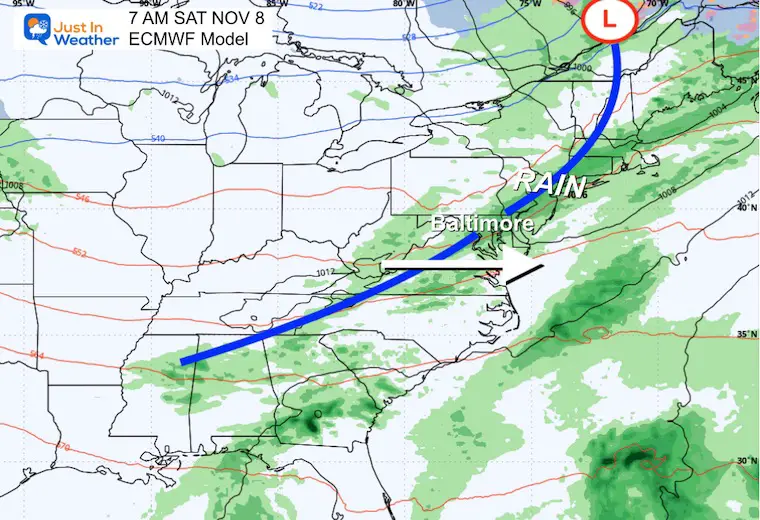 November 5 weather forecast rain storm Saturday
