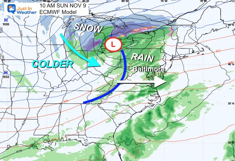 November 5 weather forecast rain storm Sunday