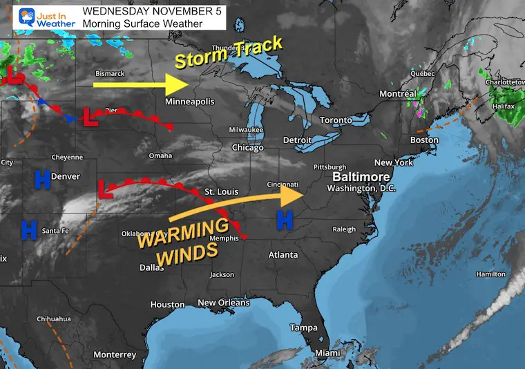 November 5 weather Wednesday morning
