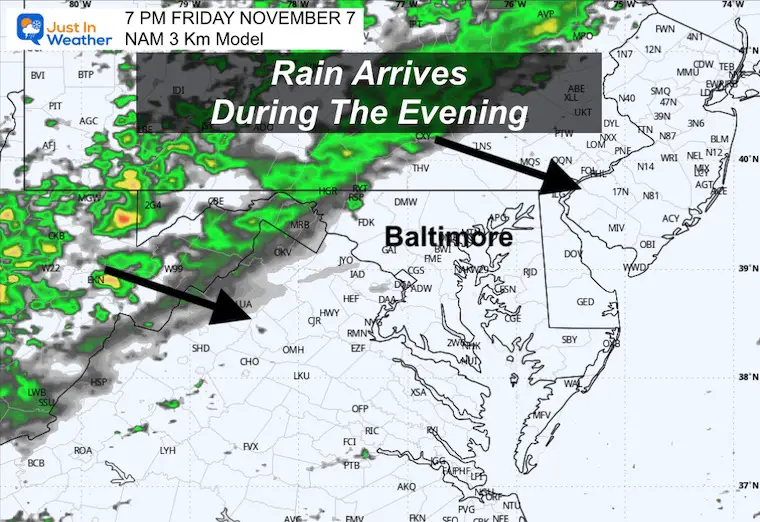 November 7 weather rain radar Friday night
