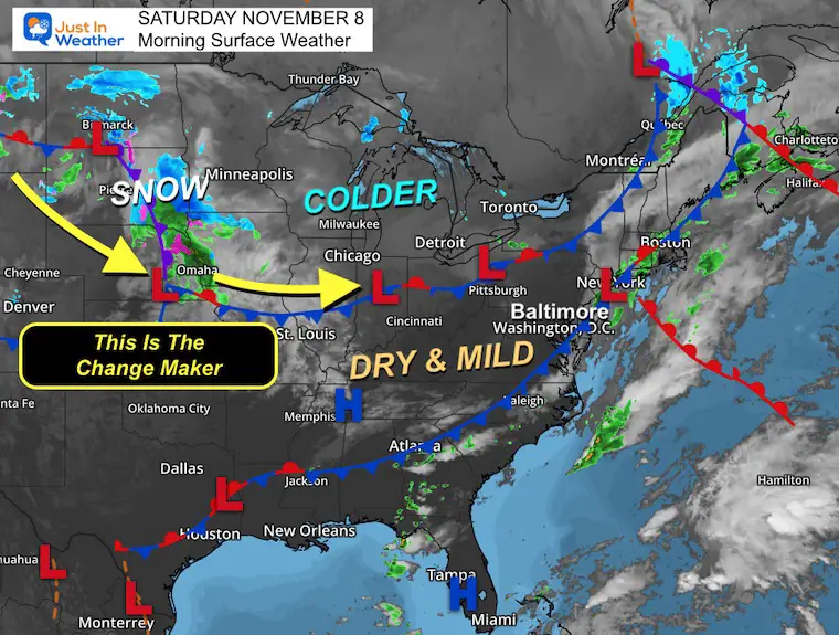 November 8 weather Saturday morning