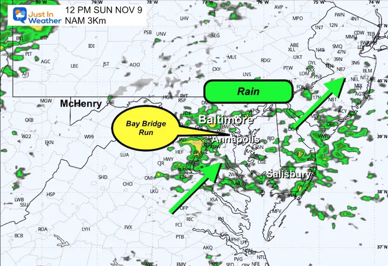 November 8 weather rain radar Sunday Noon