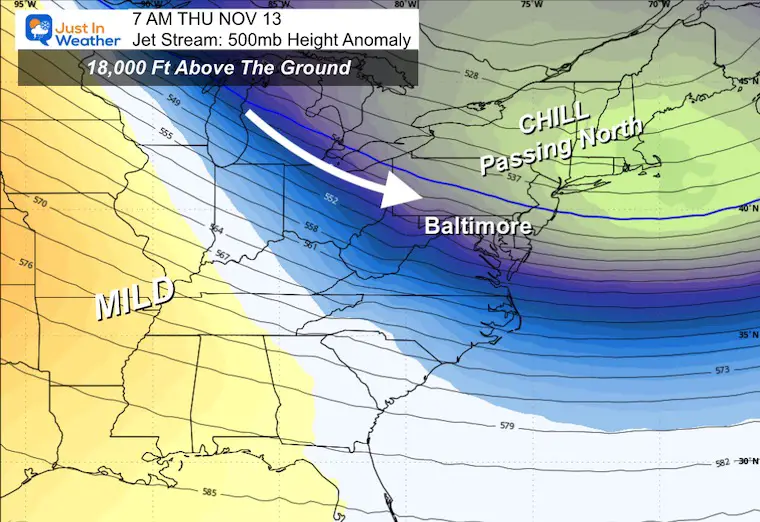 November 8 weather jet stream Thursday