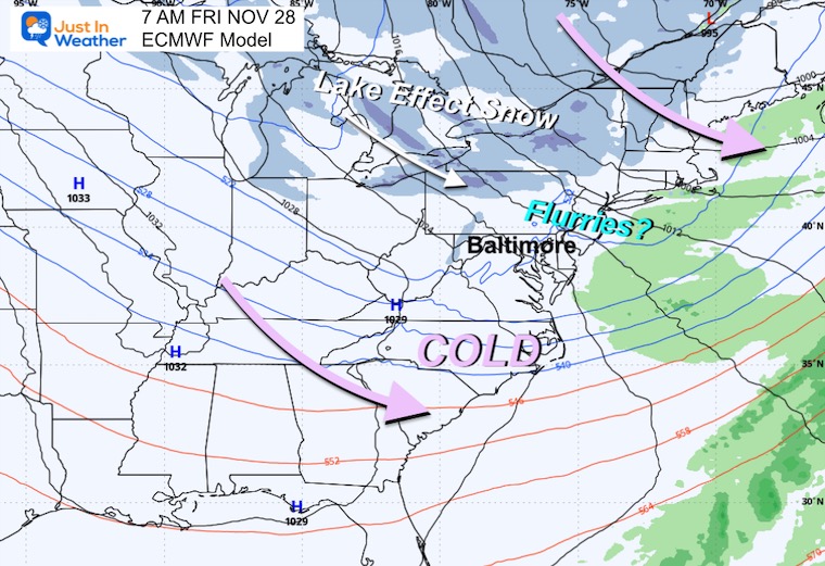 November 24 weather Friday morning