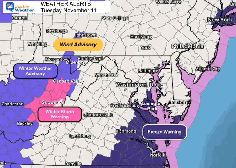 November 11 snow Tuesday Morning Wisp