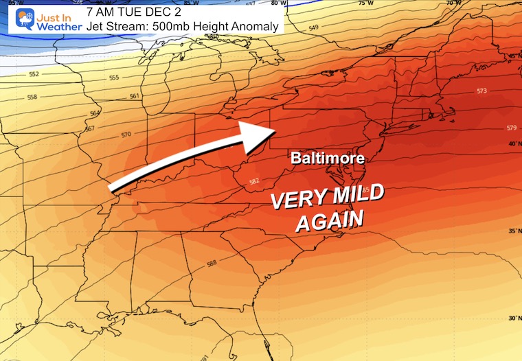 November 22 weather jet stream warm December