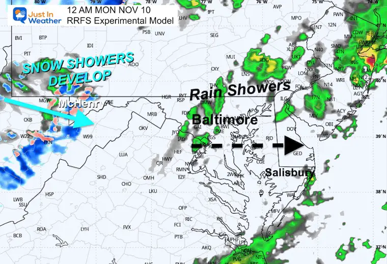 November 9 weather rain storm radar Sunday night