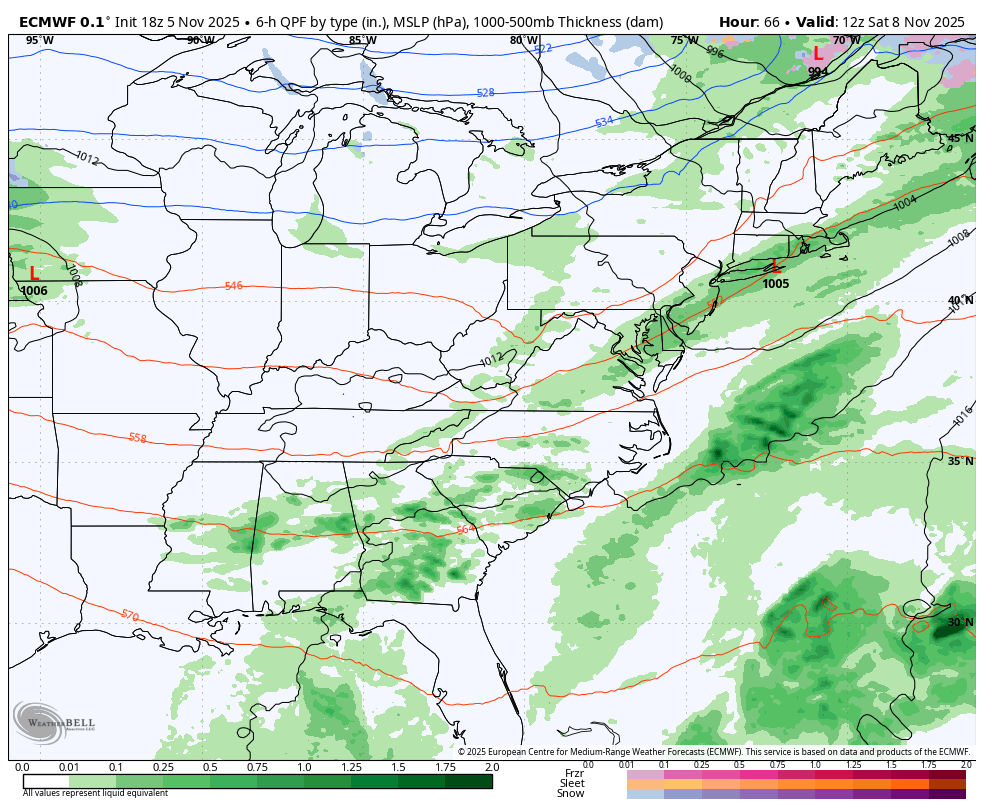 November 6 weather forecast rain snow