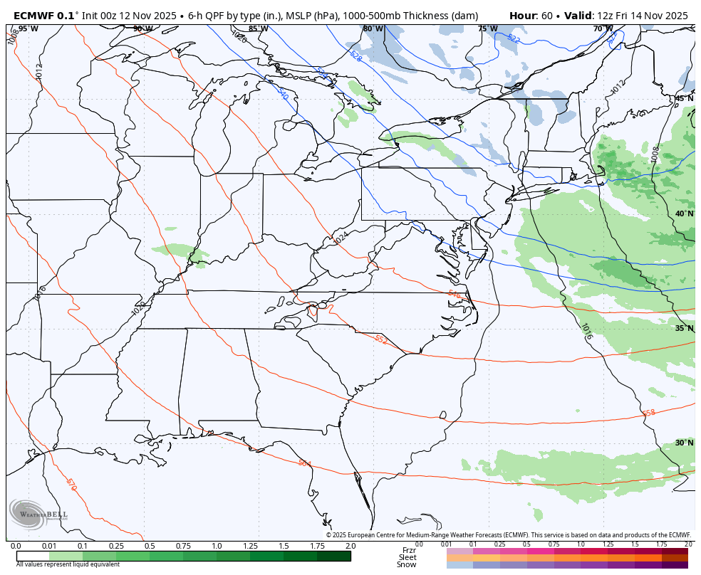 November 12 weather forecast rain