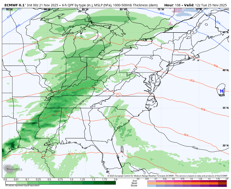 November 21 weather forecast rain Thanksgiving Week