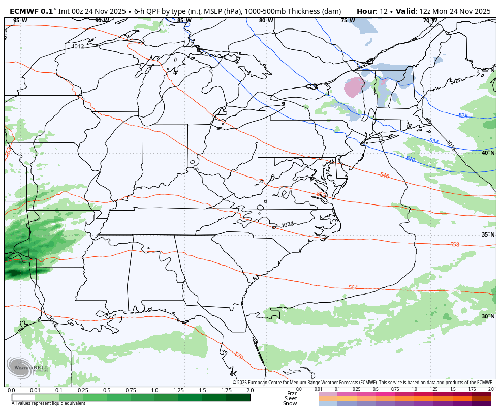 November 24 Thanksgiving storm forecast