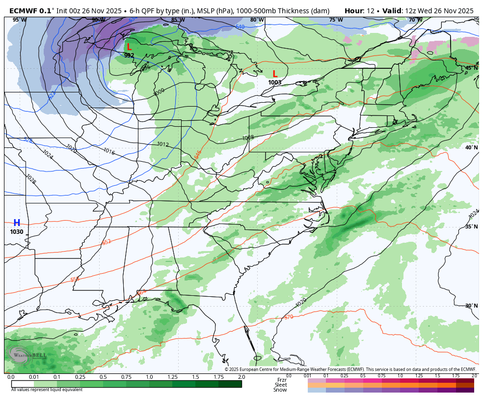 November 26 storm forecast Thanksgiving