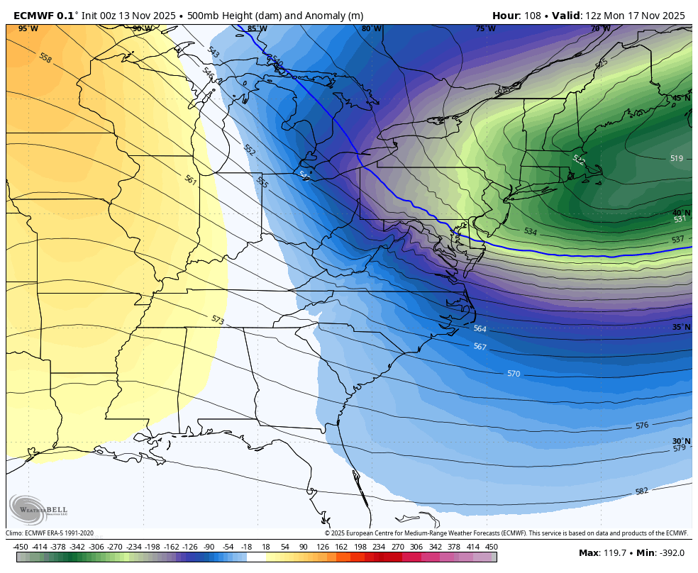 November 13 weather jet stream outlook